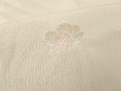 平和屋着物●長襦袢　袷　舞花地紋　暈し染め　半衿刺繍　正絹　逸品　AABH9943ck