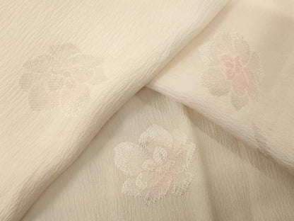 平和屋着物●長襦袢　袷　舞花地紋　暈し染め　半衿刺繍　正絹　逸品　AABH9943ck