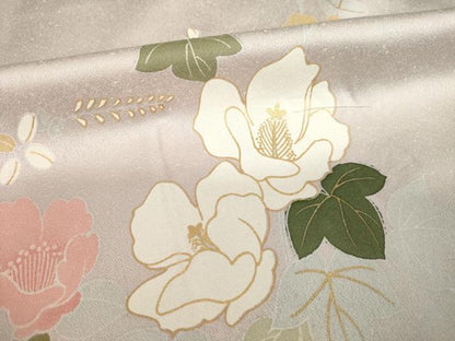 平和屋着物●訪問着　駒刺繍　草花文　金彩　正絹　逸品　未使用　AABH9946ck