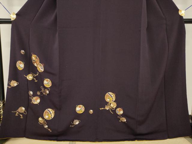 平和屋着物●訪問着　駒刺繍　鈴　金彩　鬼しぼ縮緬　正絹　逸品　AABH9950ck