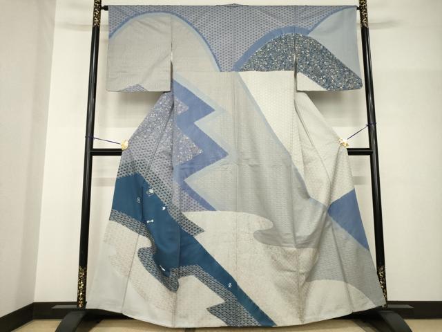 平和屋着物●訪問着　絞り　刺繍　宝尽くし　金彩　正絹　逸品　AABH9951ck