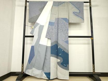 平和屋着物●訪問着　絞り　刺繍　宝尽くし　金彩　正絹　逸品　AABH9951ck