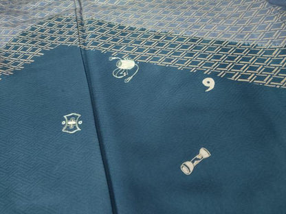 平和屋着物●訪問着　絞り　刺繍　宝尽くし　金彩　正絹　逸品　AABH9951ck