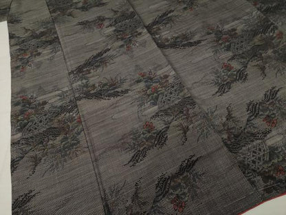 平和屋着物●本場大島紬　カタス7マルキ　花籬文　正絹　逸品　未使用　AABH9952ck