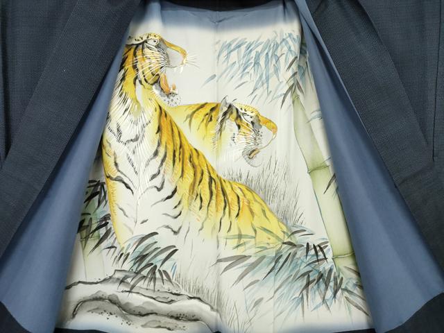 平和屋着物●男性　本場大島紬　アンサンブル　100亀甲　総詰め　キングサイズ　正絹　逸品　AABH9953ck
