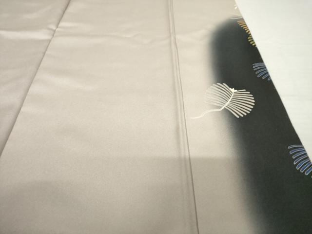 平和屋着物●訪問着　作家物　駒刺繍　飛鶴松文　暈し染め　金彩　正絹　逸品　AABH9956ck