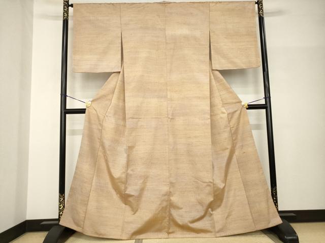 平和屋着物●絲藝苑　上島洋山　紬　中国三大刺繍　相良刺繍　舞花文　正絹　逸品　AABH9967ck