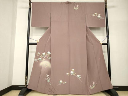平和屋着物●訪問着　友禅　作家物　枝花文　正絹　逸品　AABH9969ck