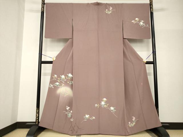 平和屋着物●訪問着　友禅　作家物　枝花文　正絹　逸品　AABH9969ck