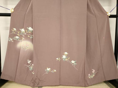 平和屋着物●訪問着　友禅　作家物　枝花文　正絹　逸品　AABH9969ck