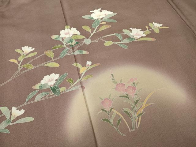 平和屋着物●訪問着　友禅　作家物　枝花文　正絹　逸品　AABH9969ck