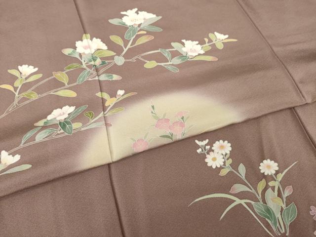 平和屋着物●訪問着　友禅　作家物　枝花文　正絹　逸品　AABH9969ck