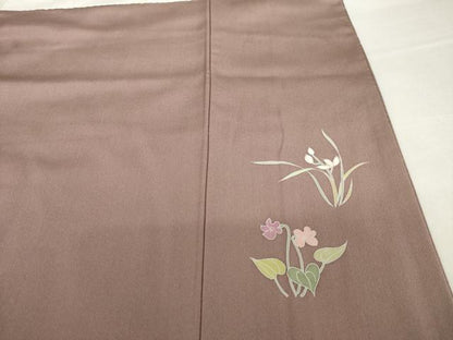平和屋着物●訪問着　友禅　作家物　枝花文　正絹　逸品　AABH9969ck