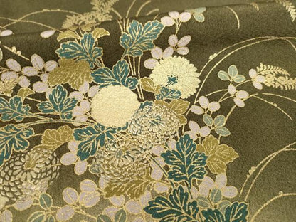 平和屋着物●訪問着　シロサギ　流水花文　暈し染め　金彩　正絹　逸品　AABH9970ck