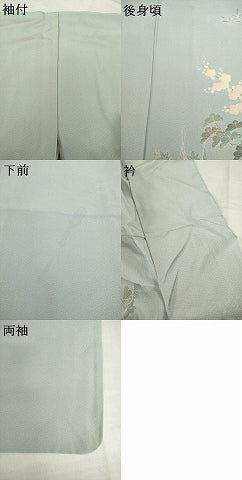 平和屋着物●訪問着　友禅　風景花文　ロング丈　正絹　逸品　AABH9972ck