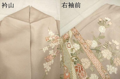 平和屋着物●訪問着　総刺繍　中国三大刺繍　汕頭刺繍　スワトウ刺繍　蔓帯花文　金糸　正絹　逸品　AABH9974ck