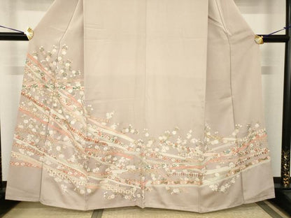 平和屋着物●訪問着　総刺繍　中国三大刺繍　汕頭刺繍　スワトウ刺繍　蔓帯花文　金糸　正絹　逸品　AABH9974ck