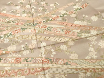 平和屋着物●訪問着　総刺繍　中国三大刺繍　汕頭刺繍　スワトウ刺繍　蔓帯花文　金糸　正絹　逸品　AABH9974ck