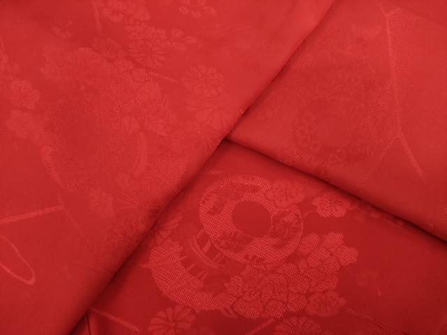平和屋着物●振袖用長襦袢　袷　花鼓文　正絹　逸品　AABH9977ck