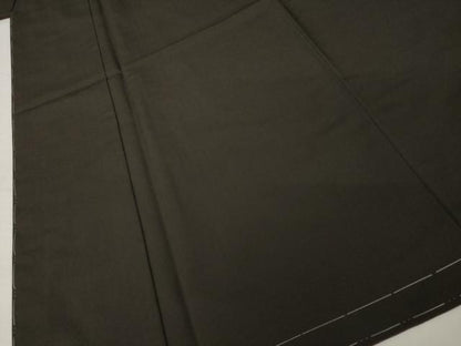 平和屋着物●男性　お召　色無地　檳榔子染色　三越扱い　正絹　逸品　未使用　AABH9979ck