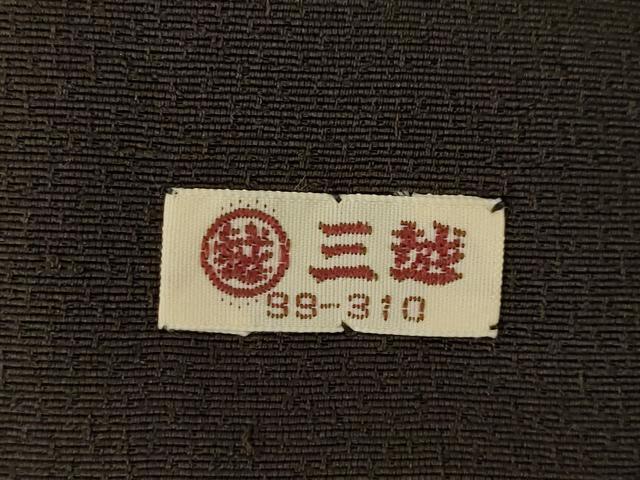 平和屋着物●男性　お召　色無地　檳榔子染色　三越扱い　正絹　逸品　未使用　AABH9979ck