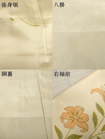 平和屋着物●訪問着　草花文　金彩　正絹　逸品　AABH9983ck