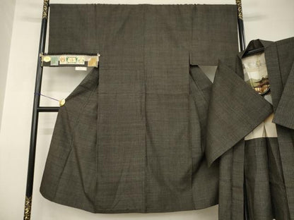 平和屋着物●男性　本場結城紬　重要無形文化財　アンサンブル　80亀甲　総詰め　上代150万　井上商事　正絹　逸品　AABH9985ck