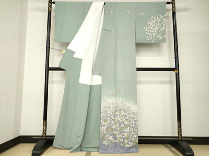 平和屋着物●本加賀友禅作家　魚津誠　訪問着　花鳥文　暈し染め　さが美扱い　正絹　逸品　AABH9987ck