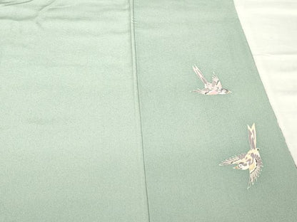 平和屋着物●本加賀友禅作家　魚津誠　訪問着　花鳥文　暈し染め　さが美扱い　正絹　逸品　AABH9987ck