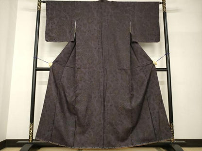 平和屋着物●本場大島紬　染大島　小紋　更紗花唐草文　正絹　逸品　未使用　AABH9988ck