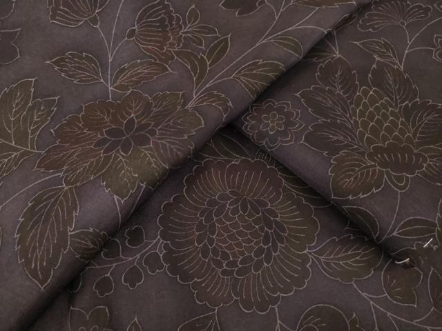 平和屋着物●本場大島紬　染大島　小紋　更紗花唐草文　正絹　逸品　未使用　AABH9988ck