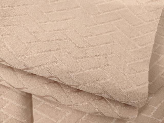 平和屋着物●上質な色無地　檜垣地紋　水柿色　正絹　逸品　AABH9994ck