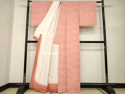 平和屋着物●上質な小紋　光琳菊　暈し染め　正絹　逸品　AABH9996ck