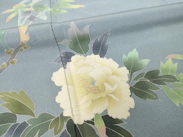 平和屋着物●訪問着　友禅　作家物　峰山　枝花文　暈し染め　ロング丈　正絹　逸品　AABH9997ck
