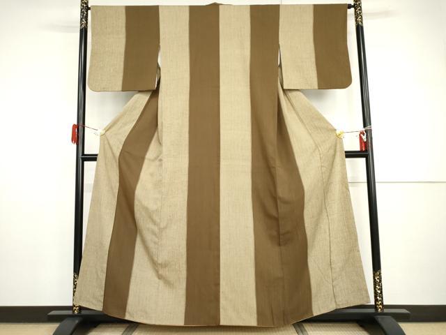 平和屋着物●上質な紬　間道　正絹　逸品　AABI0002cs