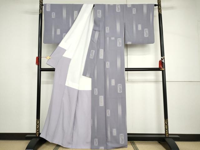 平和屋着物●上質な小紋　色紙文　暈し染め　正絹　逸品　AABI0003cs