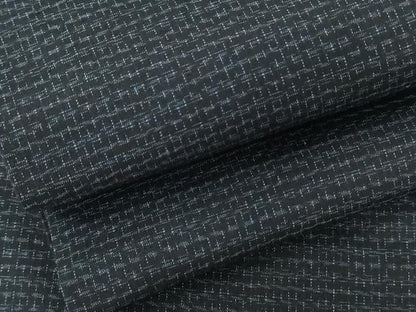 平和屋着物●男性　紬　アンサンブル・長襦袢(袷)セット　格子　羽裏：雀　正絹　逸品　AABI0010cs