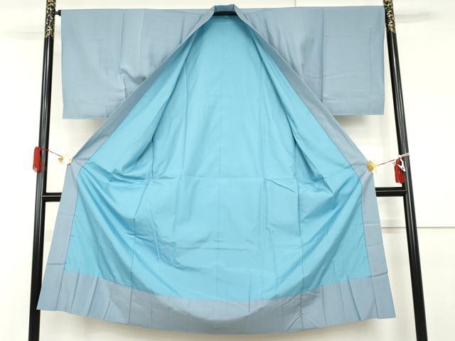 平和屋着物●男性　紬　アンサンブル・長襦袢(袷)セット　格子　羽裏：雀　正絹　逸品　AABI0010cs
