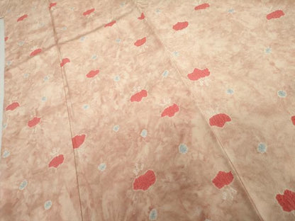 平和屋着物●上質な小紋　絞り　舞花文　暈し染め　正絹　逸品　未使用　AABI0022cs