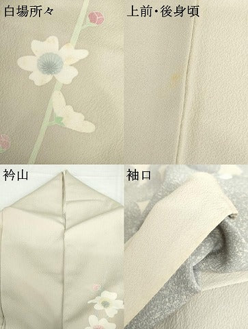 平和屋着物●訪問着　友禅　作家物　番峰　枝花文　正絹　逸品　AABI0023cs