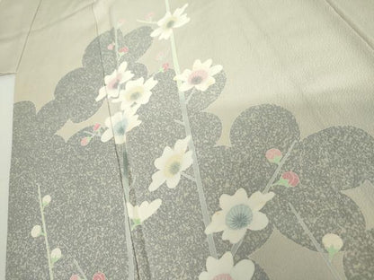 平和屋着物●訪問着　友禅　作家物　番峰　枝花文　正絹　逸品　AABI0023cs