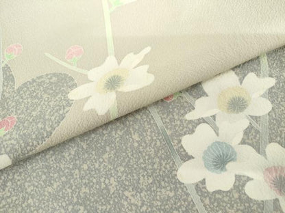 平和屋着物●訪問着　友禅　作家物　番峰　枝花文　正絹　逸品　AABI0023cs