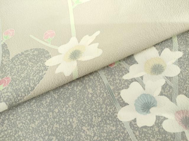 平和屋着物●訪問着　友禅　作家物　番峰　枝花文　正絹　逸品　AABI0023cs