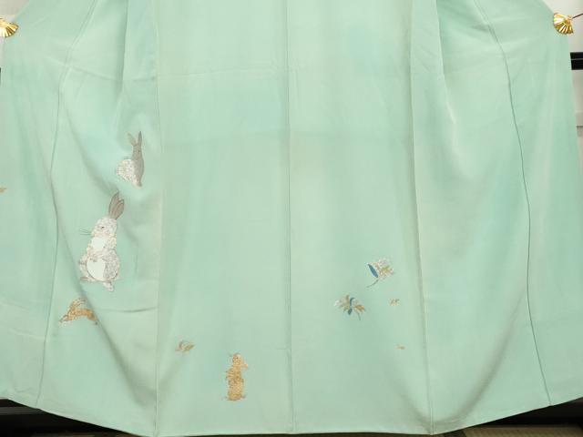 平和屋着物●訪問着　兎　金銀彩　正絹　逸品　AABI0024cs