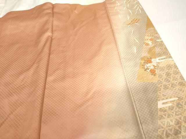 平和屋着物●訪問着　地紙吉祥花文　暈し染め　金彩　正絹　逸品　AABI0025cs