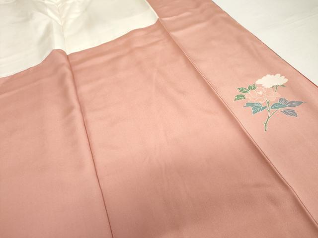 平和屋着物●訪問着　友禅　枝花文　枝葉シルエット　暈し染め　正絹　逸品　AABI0026cs