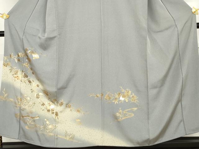 平和屋着物●訪問着　流水扇面桜文　金銀彩　正絹　逸品　AABI0028cs