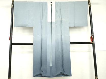 平和屋着物●男性　長襦袢　袷　手描き　帆掛け船　暈し染め　正絹　逸品　AABI0029cs
