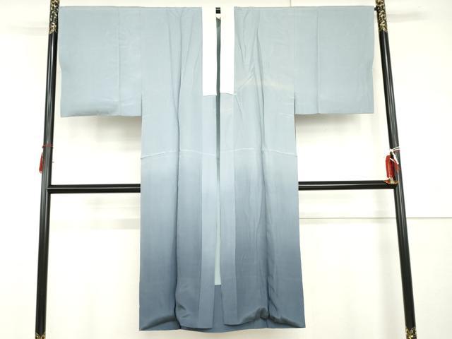 平和屋着物●男性　長襦袢　袷　手描き　帆掛け船　暈し染め　正絹　逸品　AABI0029cs