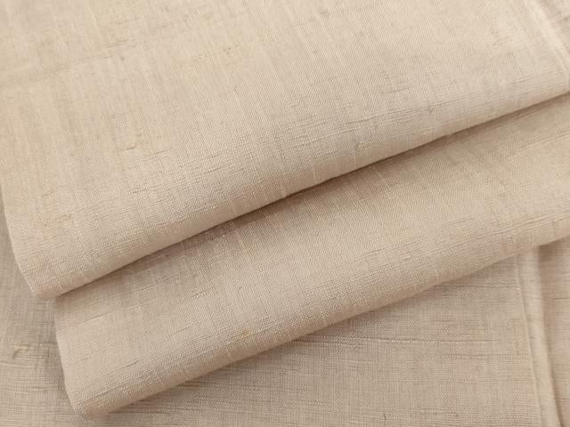 平和屋着物●結城紬　色無地　薄柿色　正絹　逸品　AABI0037cs